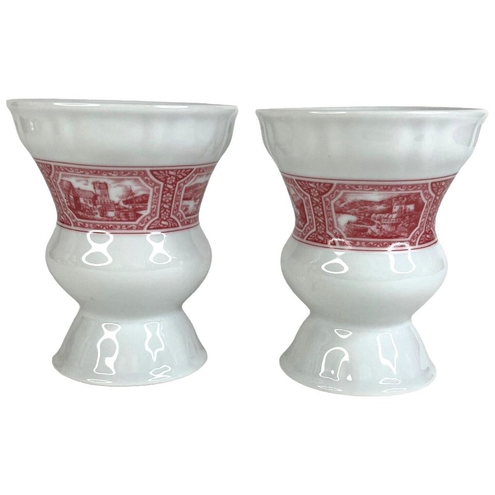 Vintage Hohr RASTAL Grenzhausen‎ German Cup Beer Mug White Red Porcelain Vase